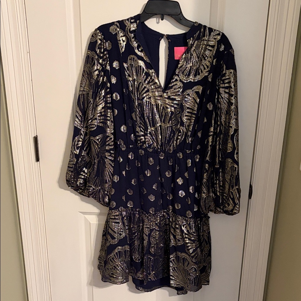 Lilly Pulitzer Navy and Gold Dress💙💙💙